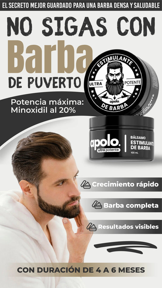 Balsamo de Crecimiento para Barba Ultra Potente con 20% Minoxidil.