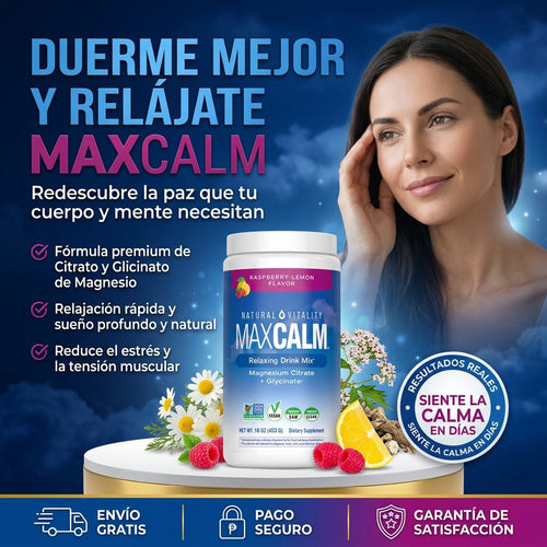 Natural Vitality Max Calm Magnesio Citrato + Glicinato 453 g