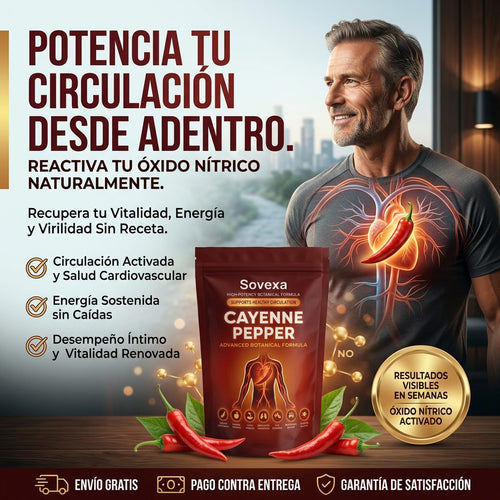 Sovexa Capsaicina Activa — Pimienta de Cayena para la Circulación · 60 Cápsulas